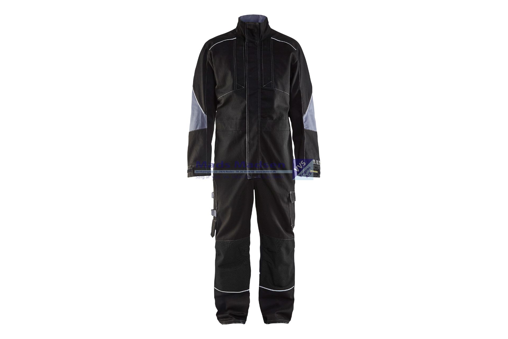 Blåkläder Antiflame kedeldragt 6061-1516-9994 C44 sort/grå bom 85% - poly 14% - anti 1% (S)