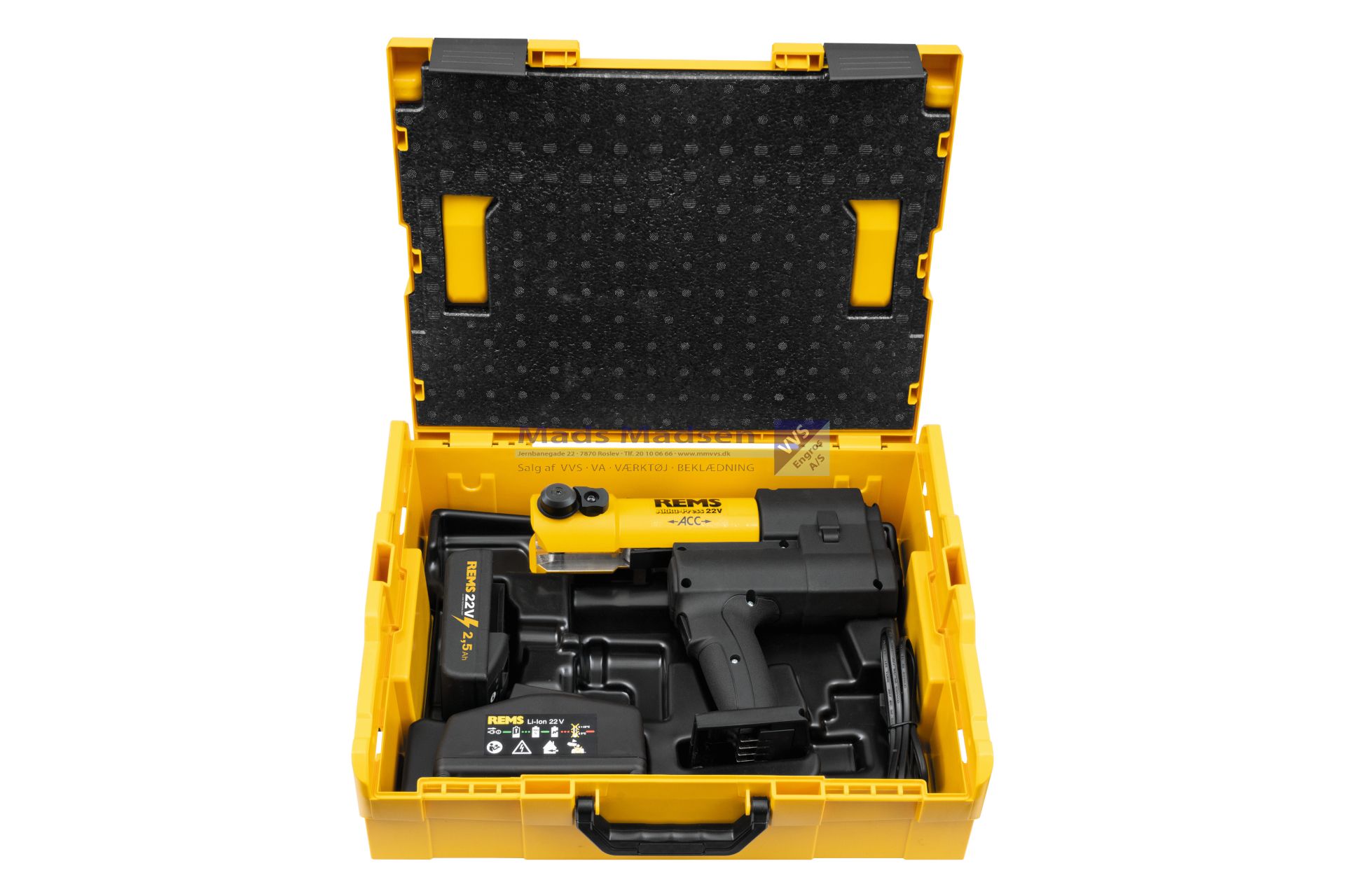 Rems Akku Press ACC 22V/2,5 Amp Basic Pack >108mm L-BOXX 576011 R220 (M-bakker kun op til Ø54)