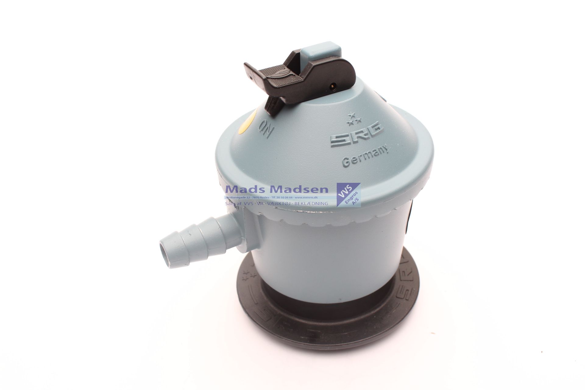 Propangasregulator med slange 591 LAVTRYK 10mm slg.studs 28-30 mbar 1,5kg/t