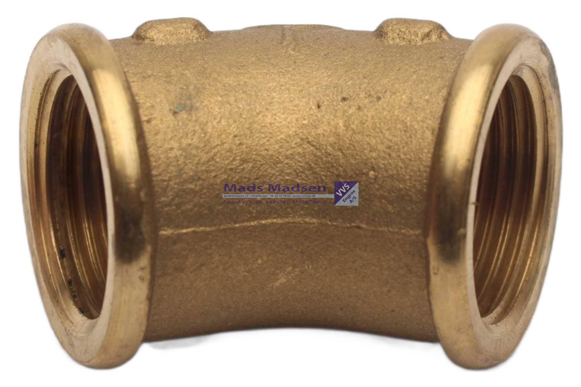 3/4" messing vinkel 45gr m/m
