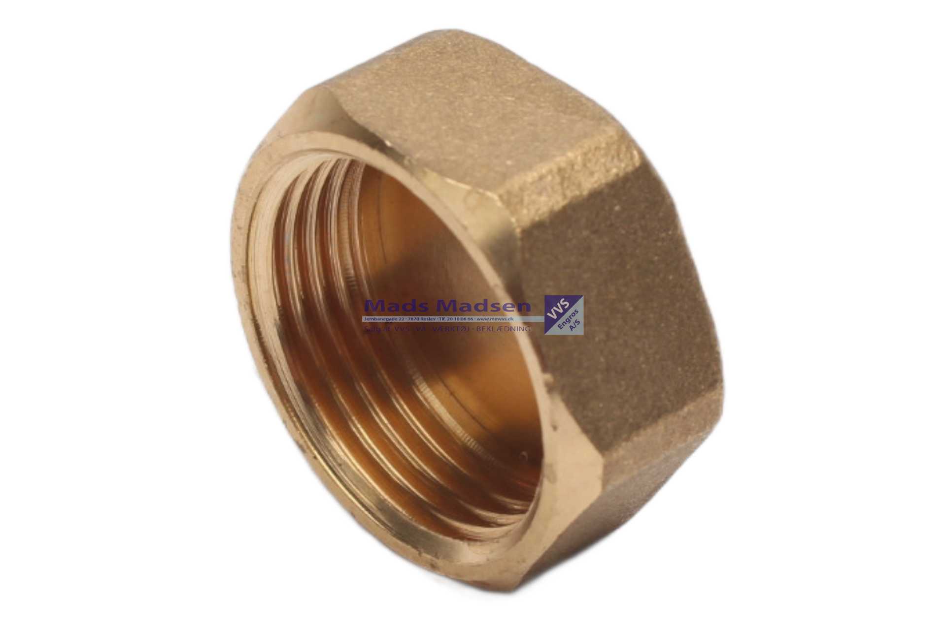 1 1/4" messing slutmuffe