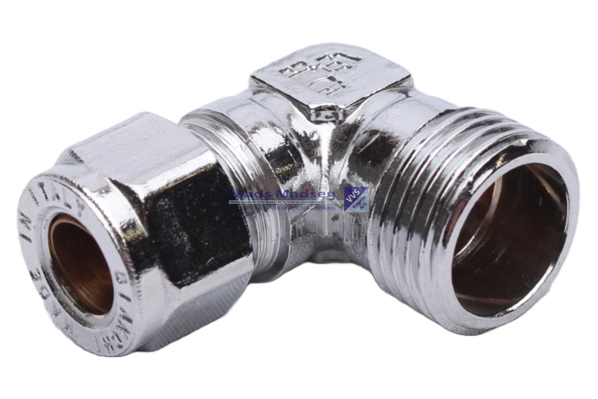 12mm x 1/2" Tiemme kompressions vinkel m/nip KROM