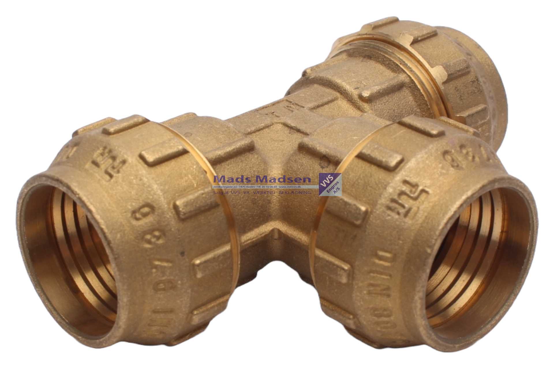 25mm Tiemme messing tee f/PEM