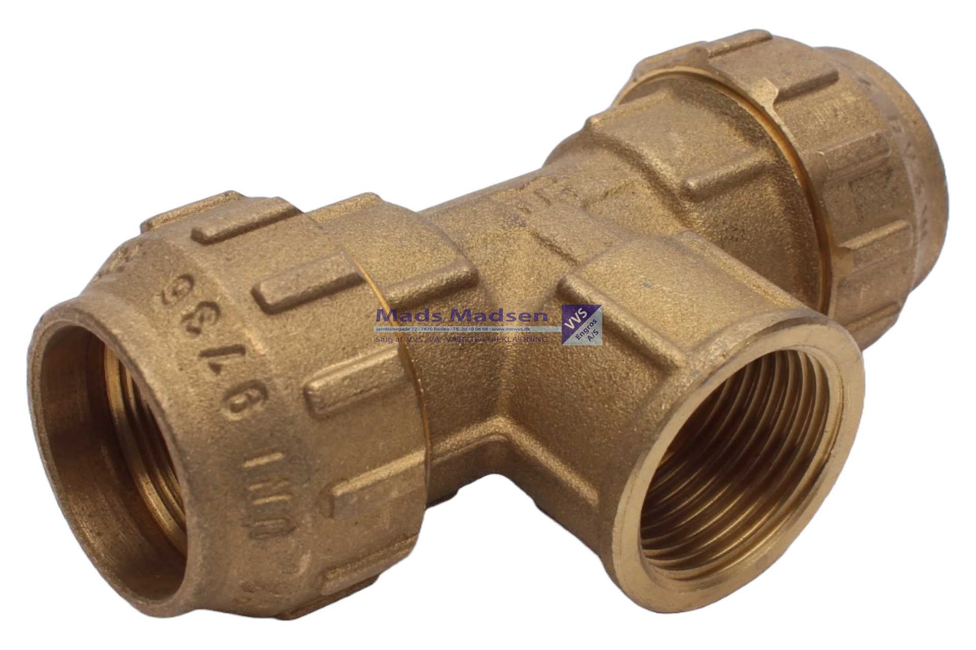32mm x 1" x 32mm Tiemme messing tee muffe f/PEM