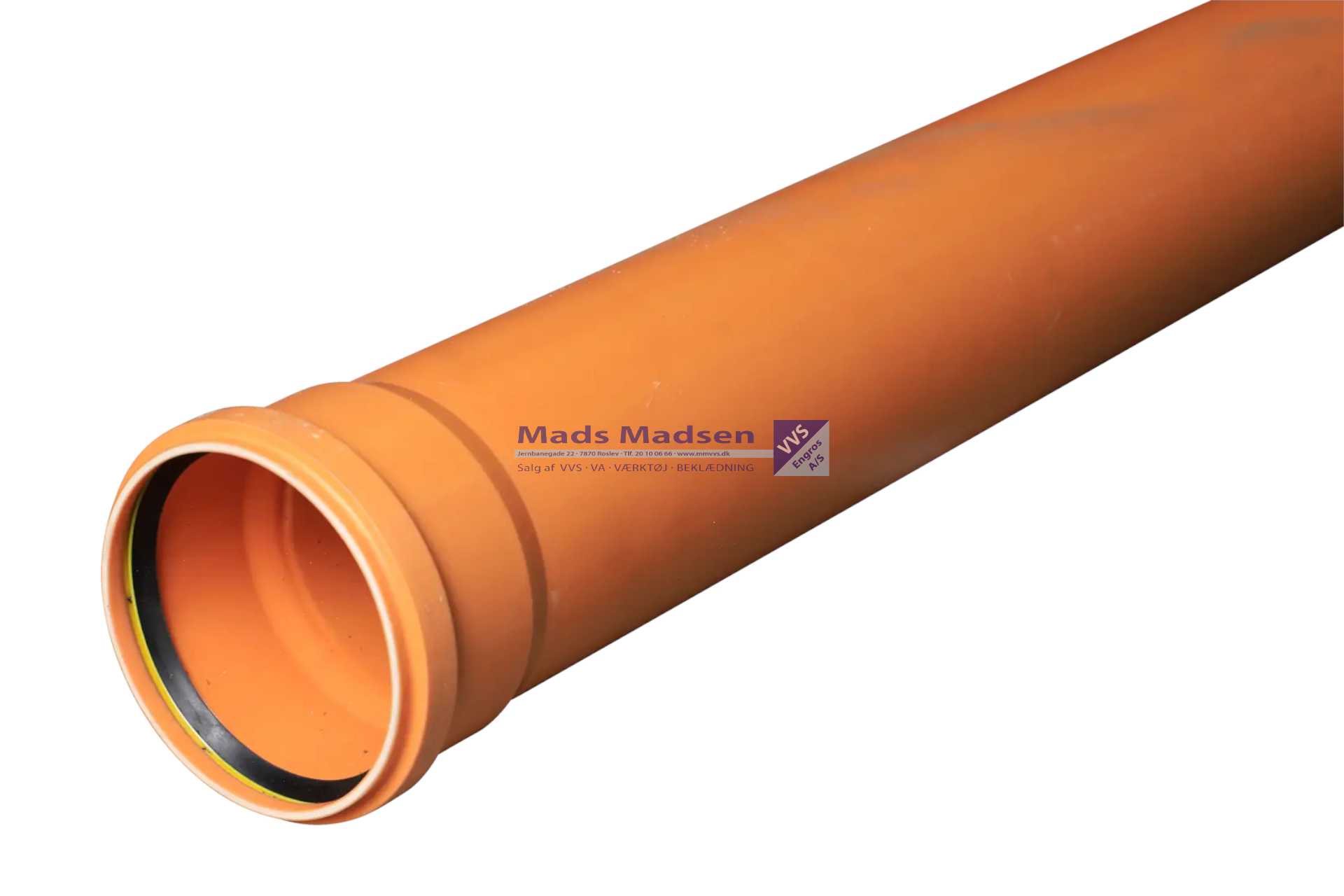 250 x 3000mm Kaczmarek PVC kloakrør SN8 EN13476-2 8 stk/bdt