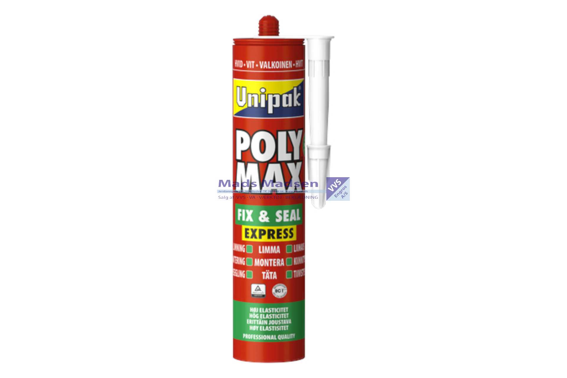 Unipak Poly Max Fix & Seal Express Krystal, 12 stk/krt *NETTOPRIS*