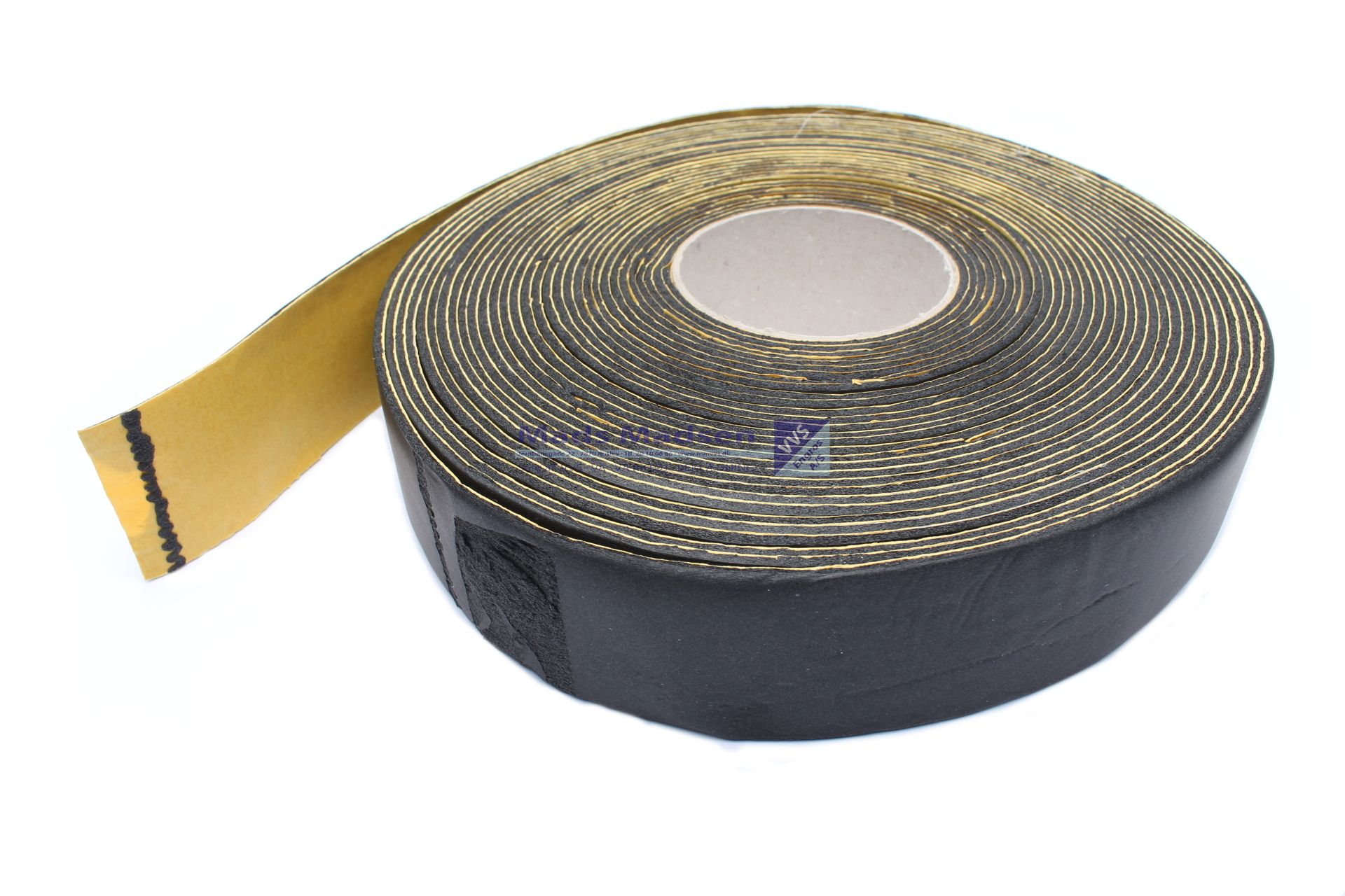 Sort Firoflex selvklæbende tape for køl/jordvarme 50 x 3mm x 15 mtr