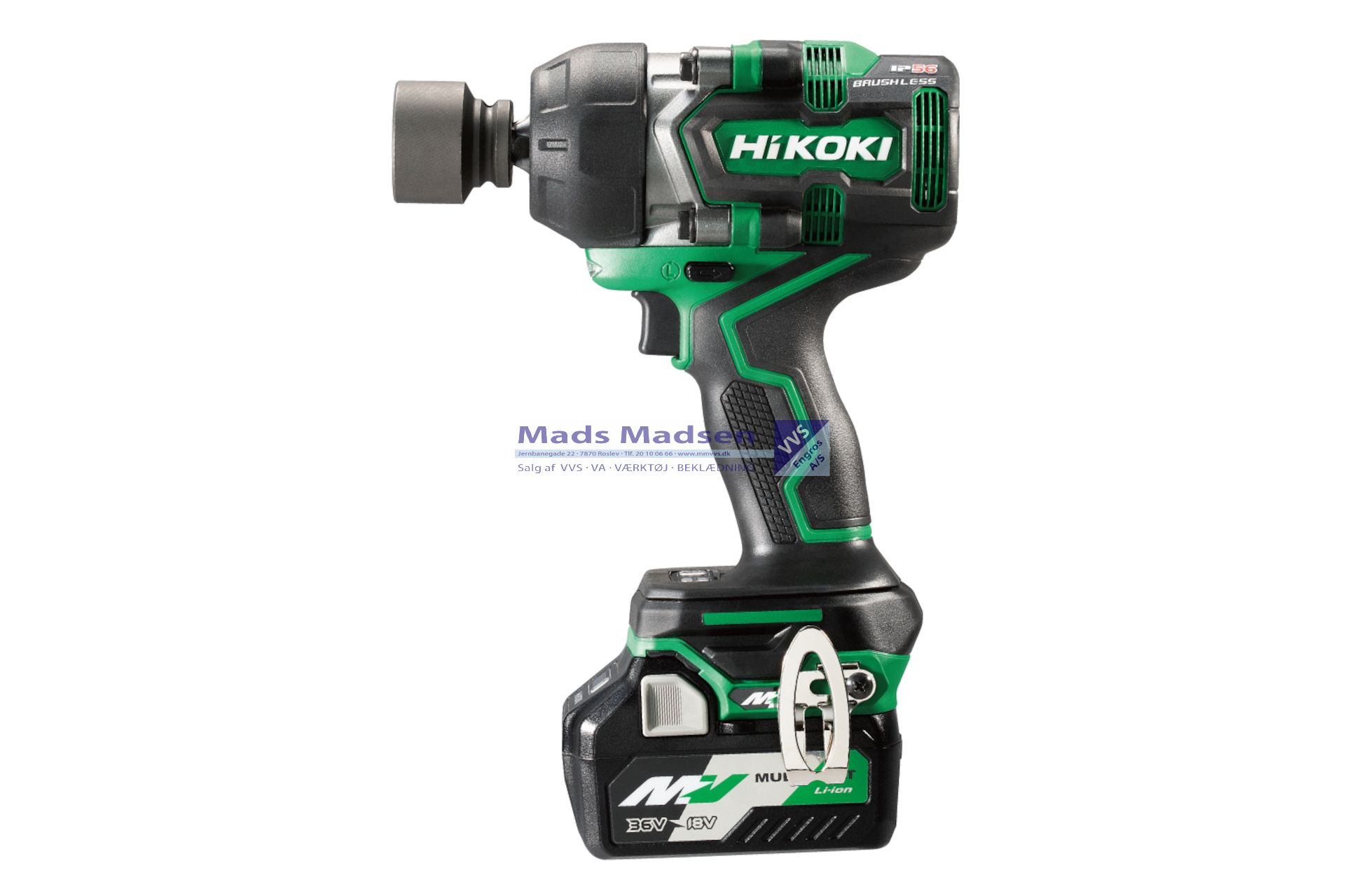 Hitachi / Hikoki Slagnøgle 1/2" WR36DE 36V MULTIVOLT 770 Nm kulfri TOOL ONLY *NETTOPRIS*