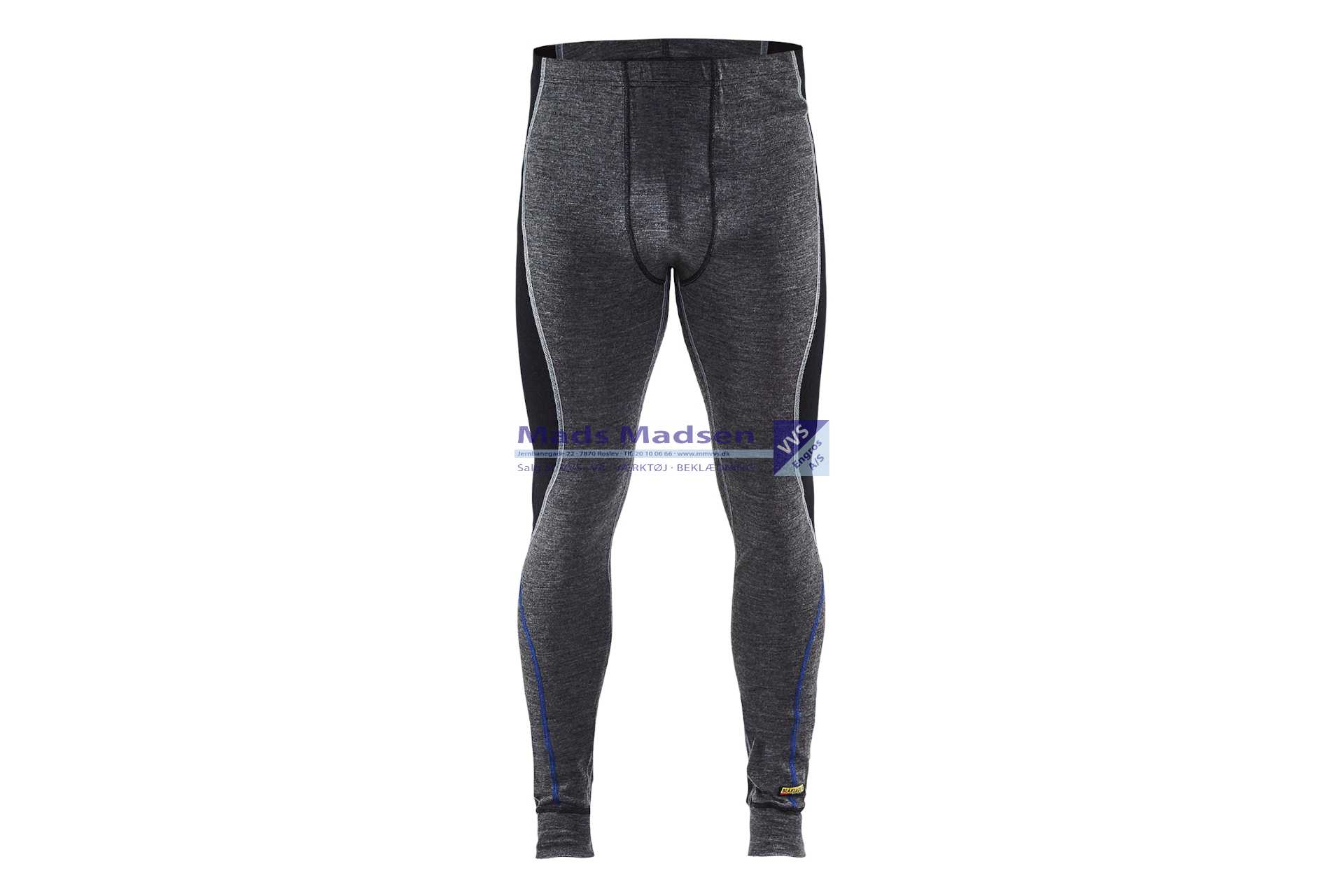 Blåkläder Lange uldunderbuks warm Merino 1849-1732-9699 Mellem grå/sort str. M *NETTOPRIS*