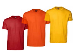 Rød/orange/gul T-shirts
